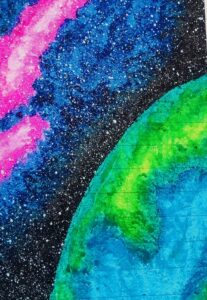 Space painting by the Jasoos Arts , The space time journey 